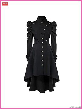Victorian Gothic Medieval Long Coat Steampunk Witch Jacket